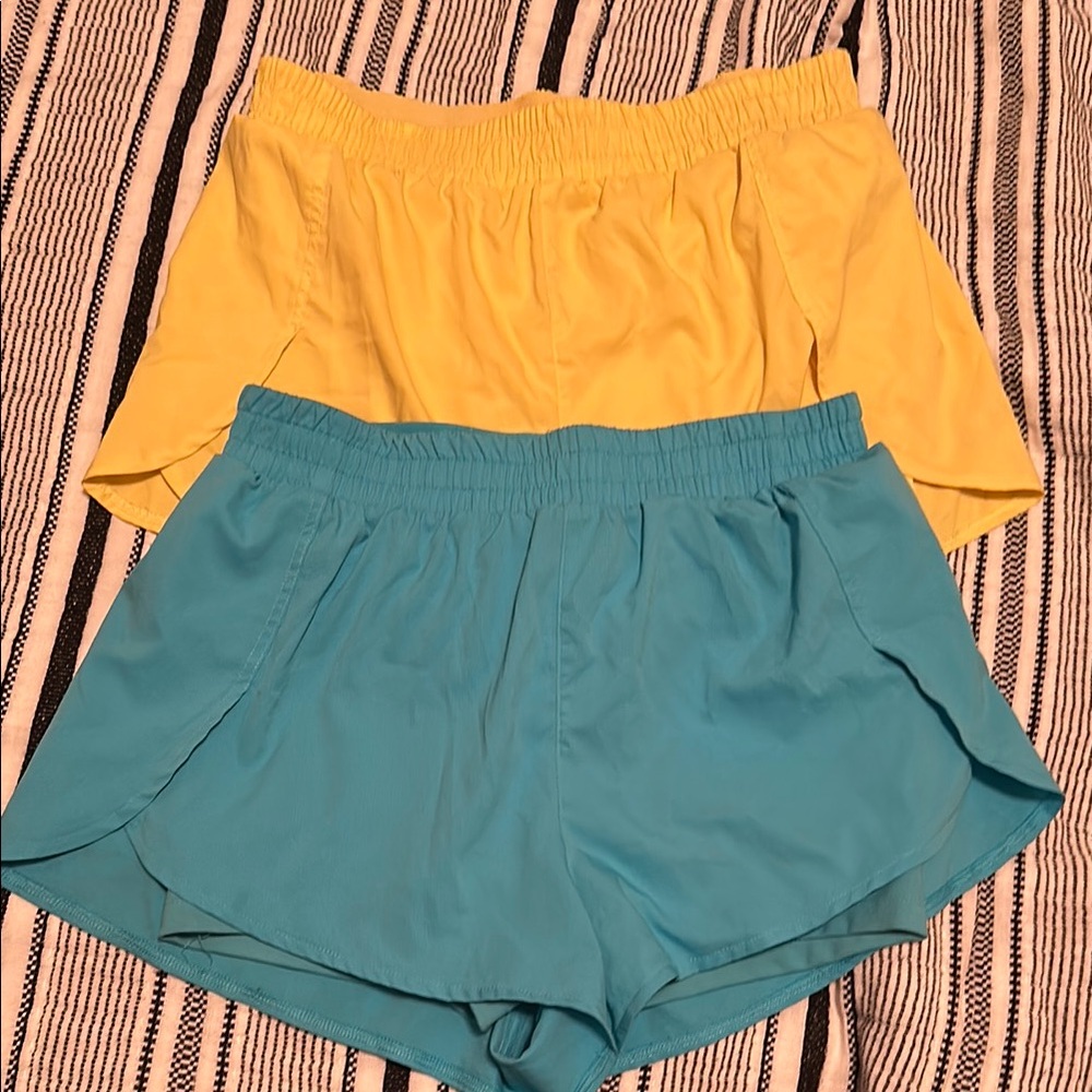 Bundle Girlfriend Collective Yellow and Teal Shorts